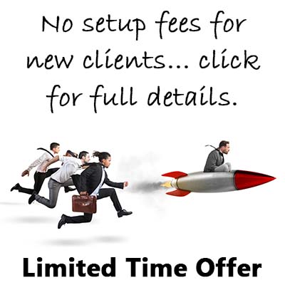 No set up fees new website.